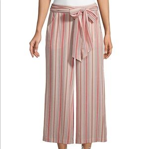 Max Studio Striped Flowy Wide Leg Cropped Pants